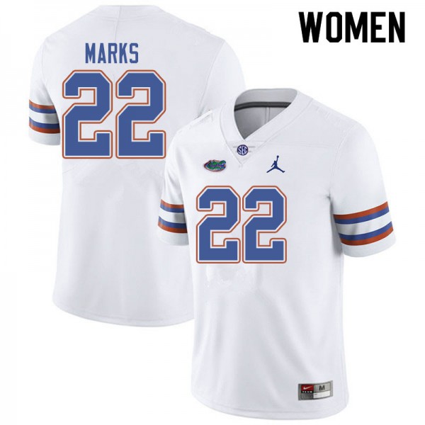 Jordan Brand Women #22 Dionte Marks Florida Gators College Football Jersey White